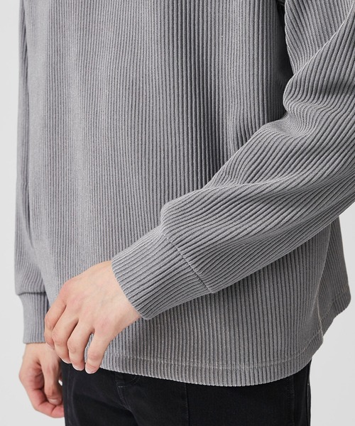 KIIT（キート）の「【KIIT】別注リップルクルーネックニット（ニット/セーター・メンズ・グレー/ブラック・2/1）」の9枚目の写真