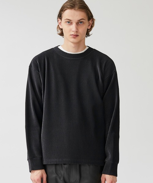 KIIT（キート）の「【KIIT】別注リップルクルーネックニット（ニット/セーター・メンズ・グレー/ブラック・2/1）」の12枚目の写真