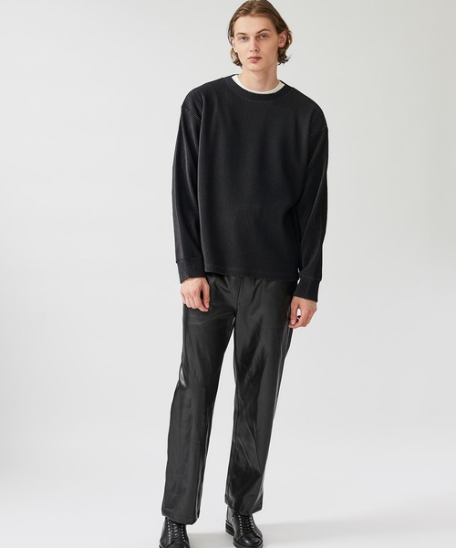 KIIT（キート）の「【KIIT】別注リップルクルーネックニット（ニット/セーター・メンズ・グレー/ブラック・2/1）」の11枚目の写真