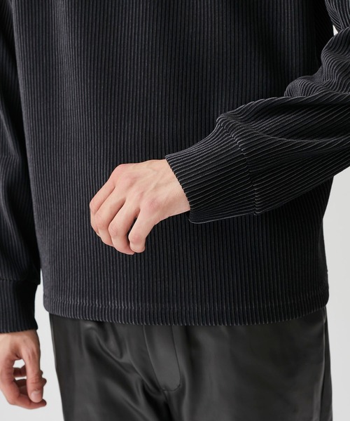 KIIT（キート）の「【KIIT】別注リップルクルーネックニット（ニット/セーター・メンズ・グレー/ブラック・2/1）」の16枚目の写真