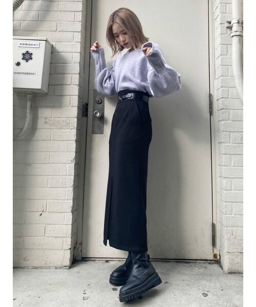 MURUA（ムルーア）の「サークルベルトペンシルスカート（スカート・レディース・ブラック/ブルー/アイボリー・2/1）」の5枚目の写真