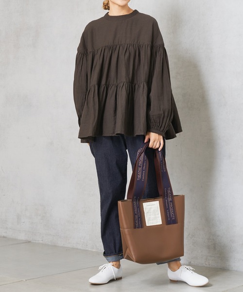 PUAL CE CIN（ピュアルセシン）の「ガーゼブラウス（シャツ/ブラウス・レディース・ブラック/チャコールグレー/ブラウン/ライトベージュ・FREE）」の13枚目の写真