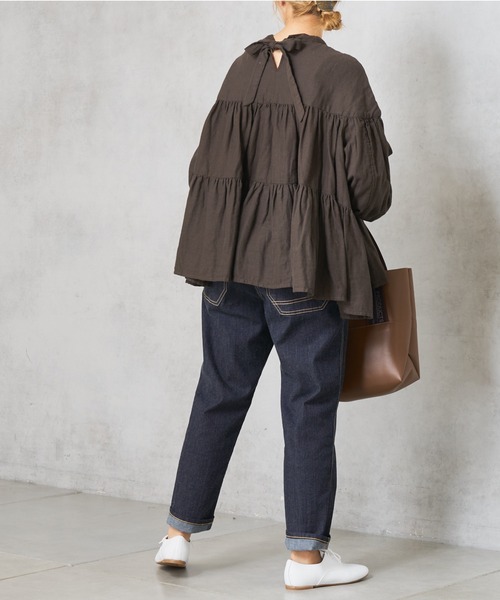 PUAL CE CIN（ピュアルセシン）の「ガーゼブラウス（シャツ/ブラウス・レディース・ブラック/チャコールグレー/ブラウン/ライトベージュ・FREE）」の15枚目の写真