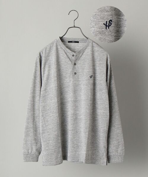 SHIPS（シップス）の「【WEB限定】SHIPS: 色褪せ防止加工 EVER COLOR（R) ワンポイント ロゴ  ヘンリーネック ロングスリーブ Tシャツ (ロンT)（Tシャツ/カットソー・メンズ・ライトグレー/グレー/ネイビー・SMALL/MEDIUM/LARGE/X-LARGE/XX-LARGE）」の13枚目の写真