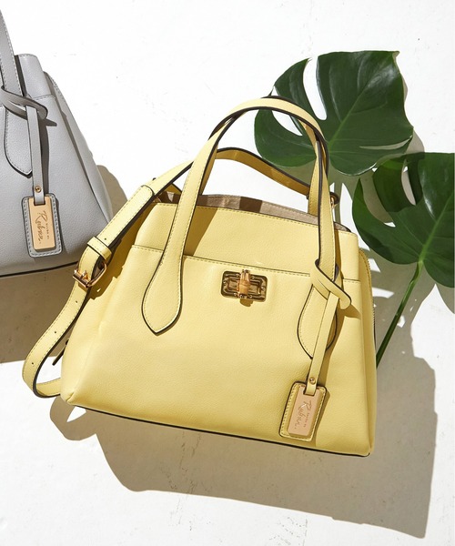 SALON de RUBAN（サロンドルヴァン）の「【SALON de RUBAN / サロン ド ルヴァン】 バンブー留め具 ハンドバッグ（ハンドバッグ・レディース・ブラック/アイボリー/ベージュ/グリーン/レッド/ダークグレー/ライトグレー/イエロー/ミント/ラベンダー/その他1/ピンク/パイソン・FREE）」の9枚目の写真