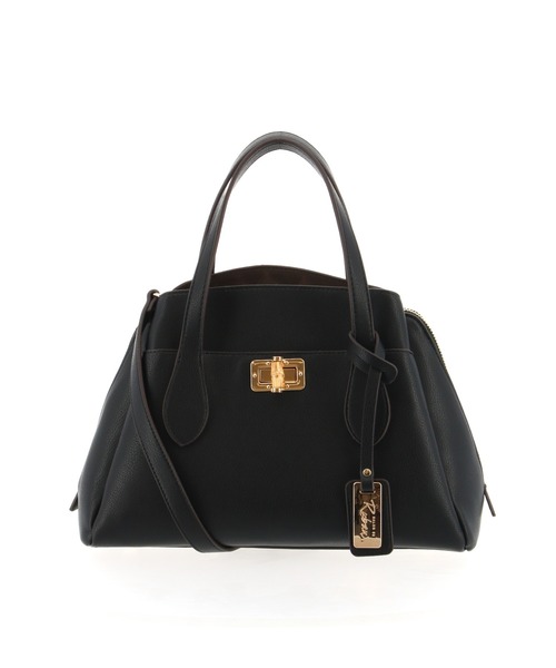 SALON de RUBAN（サロンドルヴァン）の「【SALON de RUBAN / サロン ド ルヴァン】 バンブー留め具 ハンドバッグ（ハンドバッグ・レディース・ブラック/アイボリー/ベージュ/グリーン/レッド/ダークグレー/ライトグレー/イエロー/ミント/ラベンダー/その他1/ピンク/パイソン・FREE）」の3枚目の写真