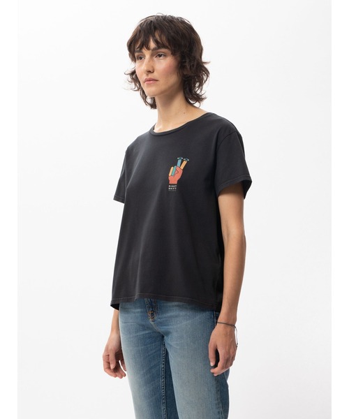 Nudie Jeans（ヌーディージーンズ）の「Lisa I-C-U Tシャツ（Tシャツ/カットソー・レディース・ブラック・X-SMALL/SMALL/MEDIUM）」の4枚目の写真