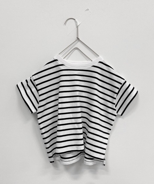 LOWRYS FARM(ローリーズファーム)の「USAボーダーTシャツ 937148(Tシャツ/カットソー・キッズ・ブルー/ブラック/レッド/グリーン/ピンク/ブラック系その他/レッド系その他/イエロー/ピンク系その他/ダークブラウン/ブラウン・130cm/150cm/110cm/140cm/120cm/XXX-LARGE)」の3枚目の写真