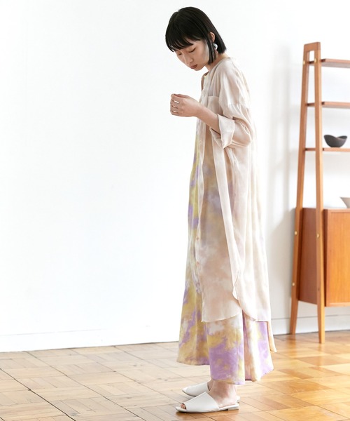 セール】【EMMA】水彩アートプリントバックオープンノースリーブ