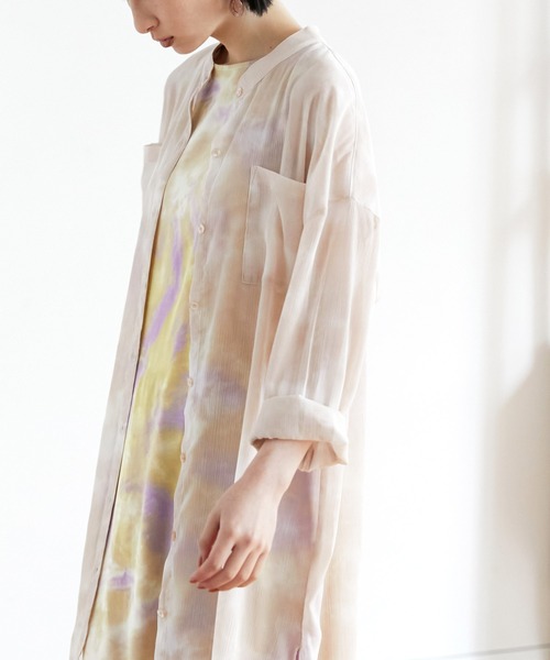 EMMA（EMMA CLOTHES）（エマ）の「【EMMA】水彩アートプリントバックオープンノースリーブワンピース（ワンピース・レディース・パープル/ブラウン/ブルー・FREE）」の17枚目の写真