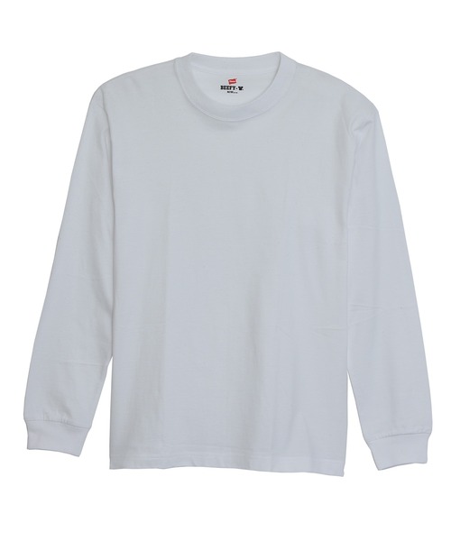 HANES（ヘインズ）の「【Hanes/ヘインズ】メンズ 大きいサイズ ビーフィーロングスリーブTシャツ（Tシャツ/カットソー・メンズ・ホワイト/ブラック・XXX-LARGE/XX-LARGE）」の2枚目の写真