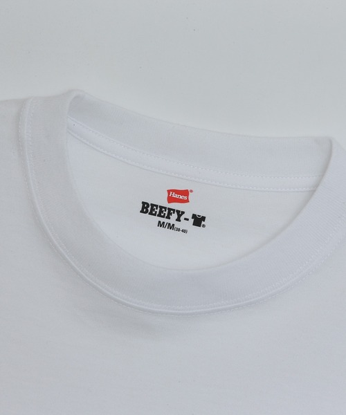 HANES（ヘインズ）の「【Hanes/ヘインズ】メンズ 大きいサイズ ビーフィーロングスリーブTシャツ（Tシャツ/カットソー・メンズ・ホワイト/ブラック・XXX-LARGE/XX-LARGE）」の3枚目の写真
