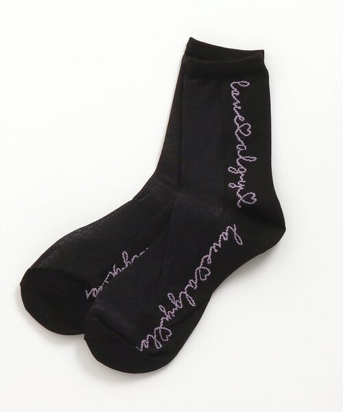 algy(アルジー)の「タテロゴシースルークルーソックス(ソックス/靴下・キッズ・ミント/オフホワイト/ブラック・21/24)」の3枚目の写真