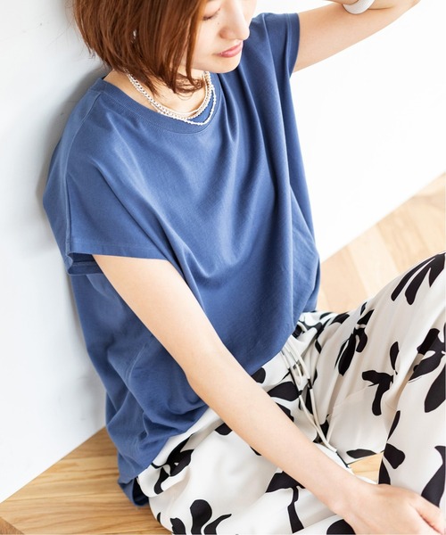 IENA（イエナ）の「ラウンドテールプルオーバー◆（Tシャツ/カットソー・レディース・サックスブルー/ピンク/ホワイト/ブルー・FREE）」の3枚目の写真