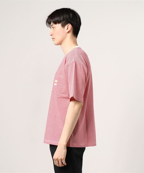 PAYDAY（ペイデイ）の「【BEGIN 6月号掲載】[PAY DAY/ペイデイ] 別注 ロゴ付きリンガー ボーダービッグTシャツ（Tシャツ/カットソー・レディース・グレー/ネイビー/レッド・M/L）」の5枚目の写真