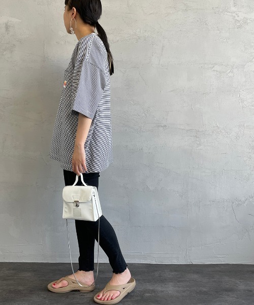 PAYDAY（ペイデイ）の「【BEGIN 6月号掲載】[PAY DAY/ペイデイ] 別注 ロゴ付きリンガー ボーダービッグTシャツ（Tシャツ/カットソー・レディース・グレー/ネイビー/レッド・M/L）」の18枚目の写真