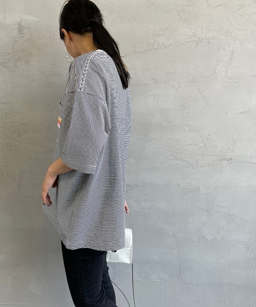 PAYDAY（ペイデイ）の「【BEGIN 6月号掲載】[PAY DAY/ペイデイ] 別注 ロゴ付きリンガー ボーダービッグTシャツ（Tシャツ/カットソー・レディース・グレー/ネイビー/レッド・M/L）」の19枚目の写真