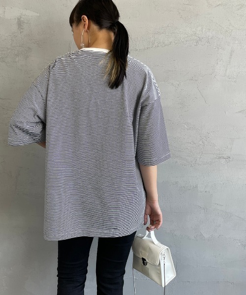 PAYDAY（ペイデイ）の「【BEGIN 6月号掲載】[PAY DAY/ペイデイ] 別注 ロゴ付きリンガー ボーダービッグTシャツ（Tシャツ/カットソー・レディース・グレー/ネイビー/レッド・M/L）」の20枚目の写真