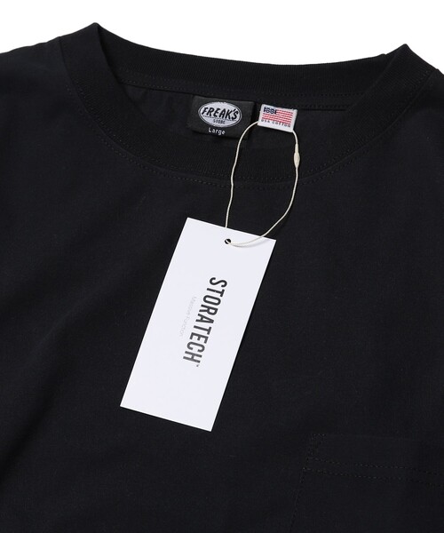 FREAK'S STORE（フリークスストア）の「WEB限定 STORATECH/ストラテック 超高機能素材 ビッグシルエットTシャツ/USAコットン/抗菌/防臭/制菌/UVカット/接触冷感/吸水速乾/サスティナブル（Tシャツ/カットソー・メンズ・ホワイト/ブラック/ダークグリーン/サックスブルー/グレイッシュベージュ・SMALL/MEDIUM/LARGE/X-LARGE）」の6枚目の写真