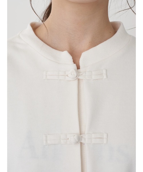 earth music&ecology（アースミュージックアンドエコロジー）の「【WEB限定】チャイナボタンスエットカーディガン ＊（カーディガン/ボレロ・レディース・チャコールグレー/アイボリー/ライトベージュ・FREE）」の16枚目の写真