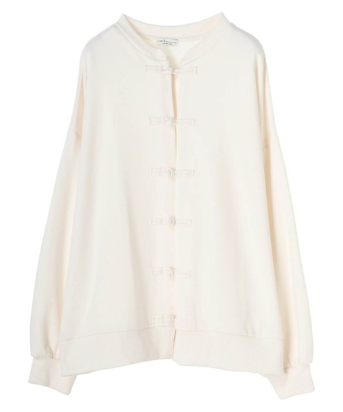 earth music&ecology（アースミュージックアンドエコロジー）の「【WEB限定】チャイナボタンスエットカーディガン ＊（カーディガン/ボレロ・レディース・チャコールグレー/アイボリー/ライトベージュ・FREE）」の12枚目の写真