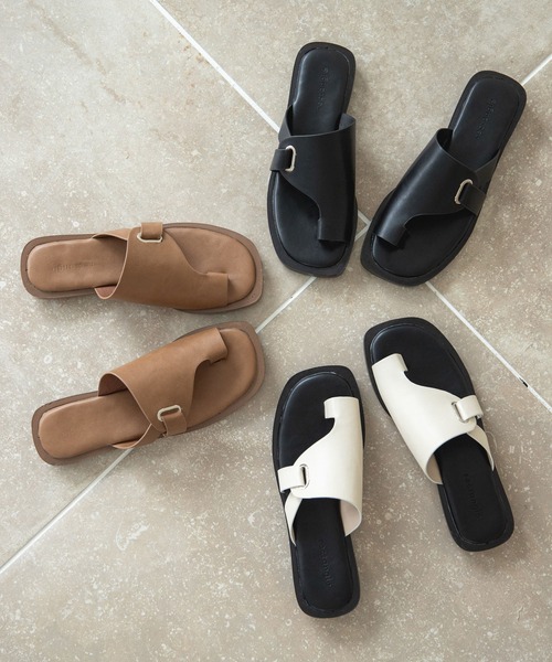 rectangle（レクタングル）の「フラットトングサンダル（サンダル・レディース・ブラック/ブラウン/アイボリー・SMALL/MEDIUM/LARGE）」の11枚目の写真