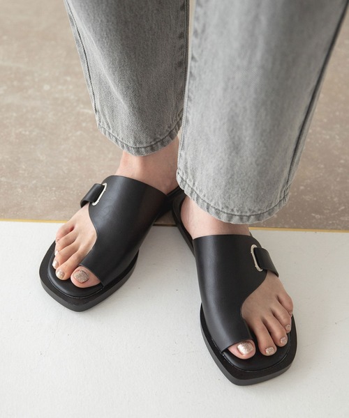 rectangle（レクタングル）の「フラットトングサンダル（サンダル・レディース・ブラック/ブラウン/アイボリー・SMALL/MEDIUM/LARGE）」の16枚目の写真