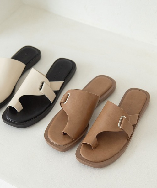 rectangle（レクタングル）の「フラットトングサンダル（サンダル・レディース・ブラック/ブラウン/アイボリー・SMALL/MEDIUM/LARGE）」の14枚目の写真