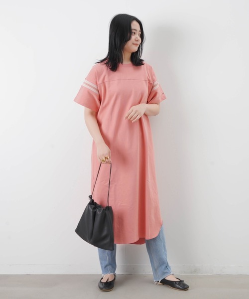 Goodwear(Since1983)（グッドウェア）の「Good wear グッドウェア　フットボールワンピース（ワンピース・レディース・チャコールグレー/ピンク・FREE）」の5枚目の写真