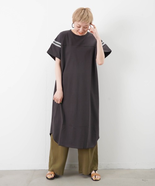 Goodwear(Since1983)（グッドウェア）の「Good wear グッドウェア　フットボールワンピース（ワンピース・レディース・チャコールグレー/ピンク・FREE）」の6枚目の写真
