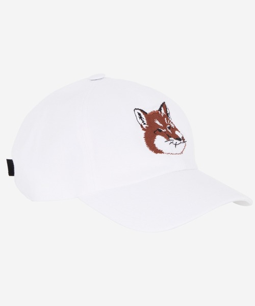 MAISON KITSUNÉ キャップ ホワイト LARGE FOX HEAD 6P CAP | Maison Kitsuné