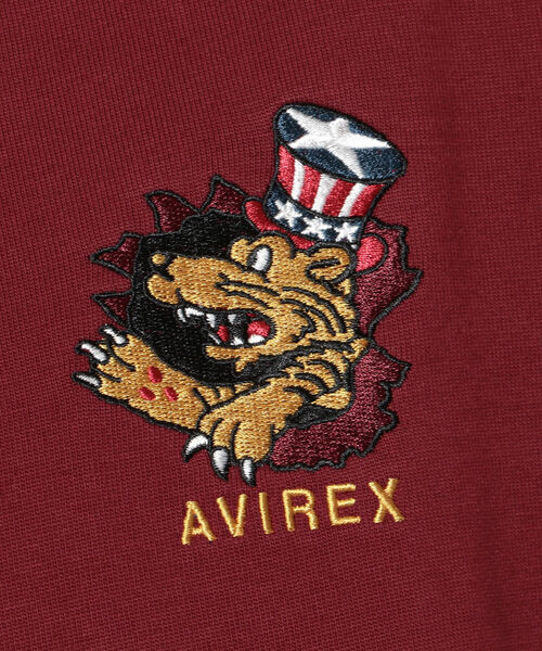 AVIREX（アヴィレックス）の「クルーネック フライングタイガー エンブロイデリー Tシャツ / SS CREW NECK FLYING TIGERS EMBROIDERY T-SHIRT（Tシャツ/カットソー・メンズ・ブラック/バーガンディー/ホワイト/エメラルド・MEDIUM/LARGE/X-LARGE/XX-LARGE）」の14枚目の写真