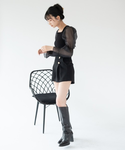 VRIA CHARME（バリアシャルム）の「デザインボタンショートパンツ（その他パンツ・レディース・ブラック/ネイビー・FREE）」の8枚目の写真