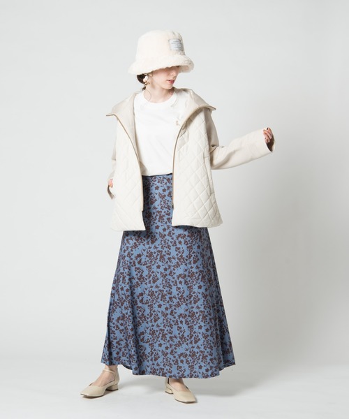 LAYMEE（レイミー）の「Nemophila cut sew skirt / ネモフィラカットソースカート（スカート・レディース・ブラック/ベージュ/ブルー・FREE）」の6枚目の写真