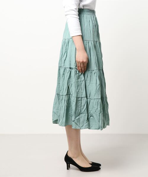 muure（ミュール）の「ティアードマキシスカート（スカート・レディース・ホワイト/ブラック/ミント・FREE）」の4枚目の写真