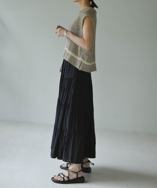 muure（ミュール）の「ティアードマキシスカート（スカート・レディース・ホワイト/ブラック/ミント・FREE）」の10枚目の写真