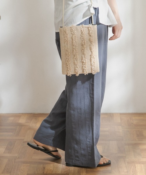 FORK&SPOON（フォークアンドスプーン）の「FORK&SPOON　ランダムヘリンボーンイージーパンツ（その他パンツ・レディース・ブラック/カーキ/ブルー系その他・ONE）」の4枚目の写真