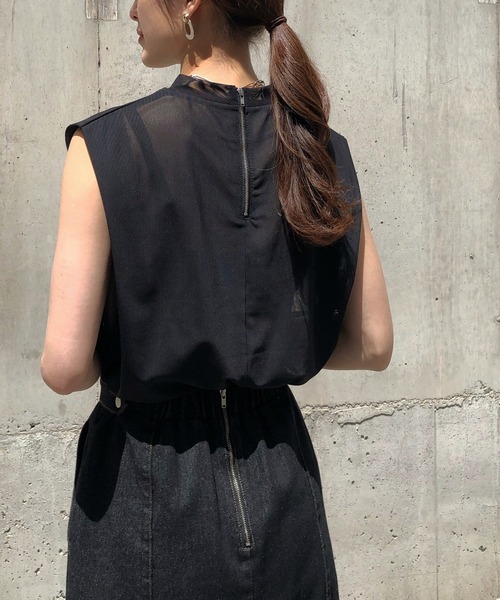 &g'aime（アンジェム）の「【&g'aime】タックショルダーシアートップス（Tシャツ/カットソー・レディース・ブラック/ブルー/モカ・FREE）」の18枚目の写真