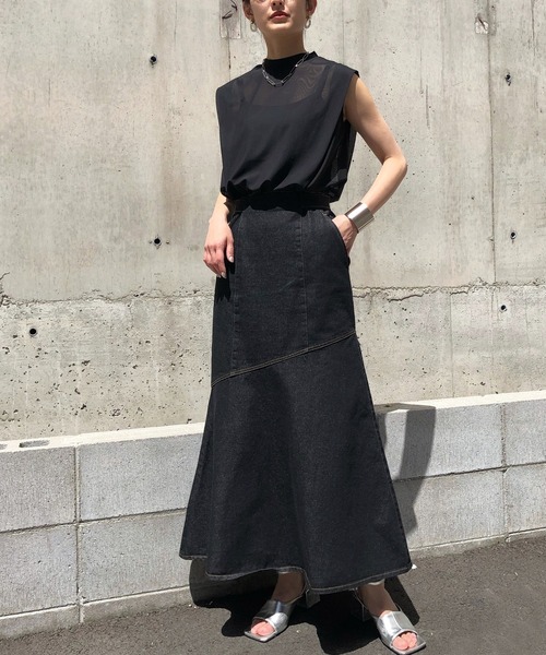 &g'aime（アンジェム）の「【&g'aime】タックショルダーシアートップス（Tシャツ/カットソー・レディース・ブラック/ブルー/モカ・FREE）」の21枚目の写真