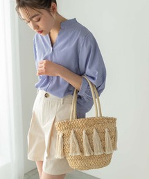 タッセルかごバッグ