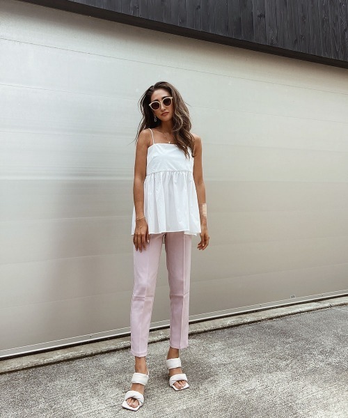 esutoreja（エストレジャ）の「センタープレスカラーパンツ（スラックス・レディース・ピンク/ブルー/ブラック・M/S）」の7枚目の写真