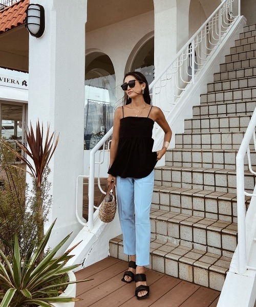 esutoreja（エストレジャ）の「センタープレスカラーパンツ（スラックス・レディース・ピンク/ブルー/ブラック・M/S）」の21枚目の写真