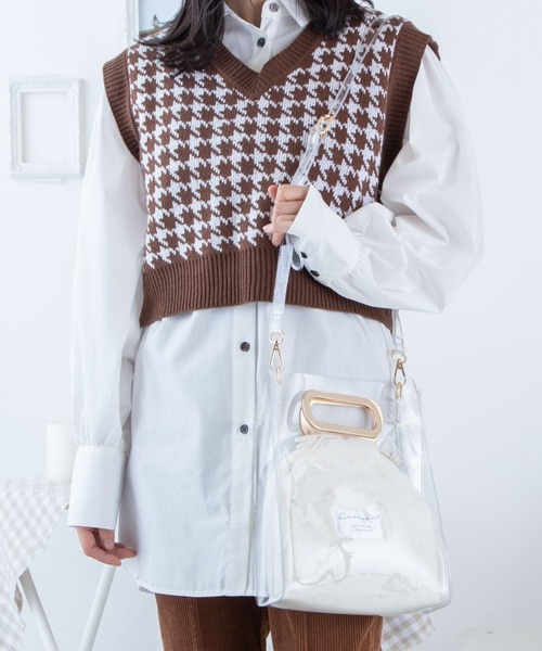 WEGO(ウィゴー)の「WEGO/巾着クリアバッグ(ショルダーバッグ・レディース・ホワイト系その他/ブラック系その他/その他2/その他1・FREE)」の4枚目の写真