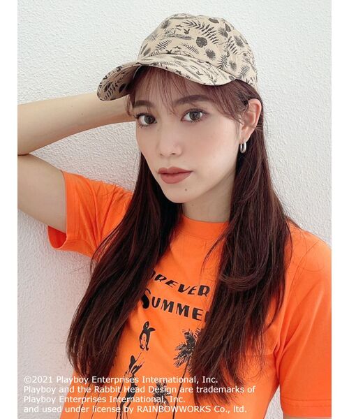 PLAYBOY（プレイボーイ）の「PLAYBOY SURF CLUB PATTERN キャップ（キャップ・レディース・ブラック/ベージュ・FREE）」の6枚目の写真
