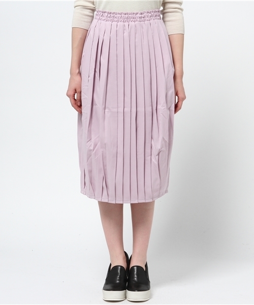WEGO(ウィゴー)の「WEGO/プリーツミモレスカート(スカート・レディース・オフホワイト/ブラック/グリーン系その他/ライトパープル・FREE)」の5枚目の写真