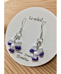 【Le soleil】小さなチェコビーズ ピアス(MA)