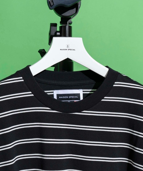 MAISON SPECIAL（メゾンスペシャル）の「《ユニセックスアイテム》オリジナルボーダープライムオーバーTシャツ 【MAISON SPECIAL/メゾンスペシャル】（Tシャツ/カットソー・メンズ・ブラック/オフホワイト/ピンク/ブルー/グリーン・1/2/0）」の18枚目の写真
