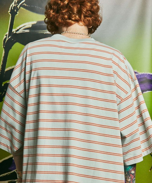 MAISON SPECIAL（メゾンスペシャル）の「《ユニセックスアイテム》オリジナルボーダープライムオーバーTシャツ 【MAISON SPECIAL/メゾンスペシャル】（Tシャツ/カットソー・メンズ・ブラック/オフホワイト/ピンク/ブルー/グリーン・1/2/0）」の17枚目の写真