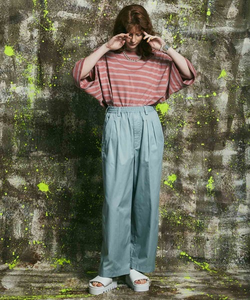 MAISON SPECIAL（メゾンスペシャル）の「《ユニセックスアイテム》オリジナルボーダープライムオーバーTシャツ 【MAISON SPECIAL/メゾンスペシャル】（Tシャツ/カットソー・メンズ・ブラック/オフホワイト/ピンク/ブルー/グリーン・1/2/0）」の11枚目の写真