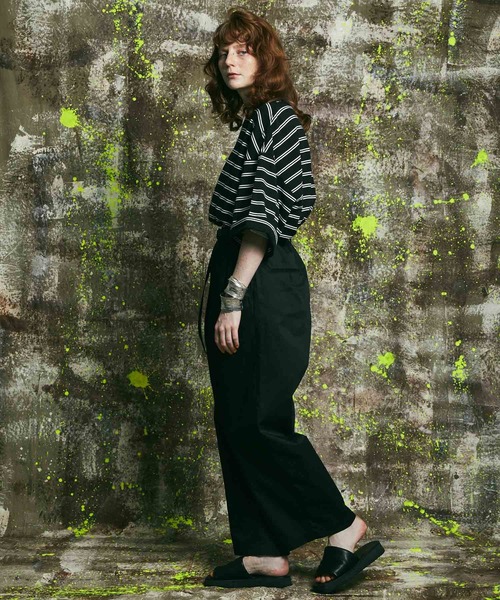 MAISON SPECIAL（メゾンスペシャル）の「《ユニセックスアイテム》オリジナルボーダープライムオーバーTシャツ 【MAISON SPECIAL/メゾンスペシャル】（Tシャツ/カットソー・メンズ・ブラック/オフホワイト/ピンク/ブルー/グリーン・1/2/0）」の8枚目の写真